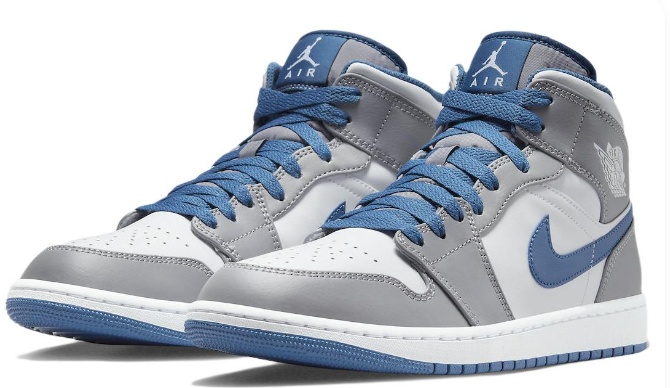Air Jordan 1 Mid 'Cement Grey True Blue' | Concrete Cadence DQ8426-014