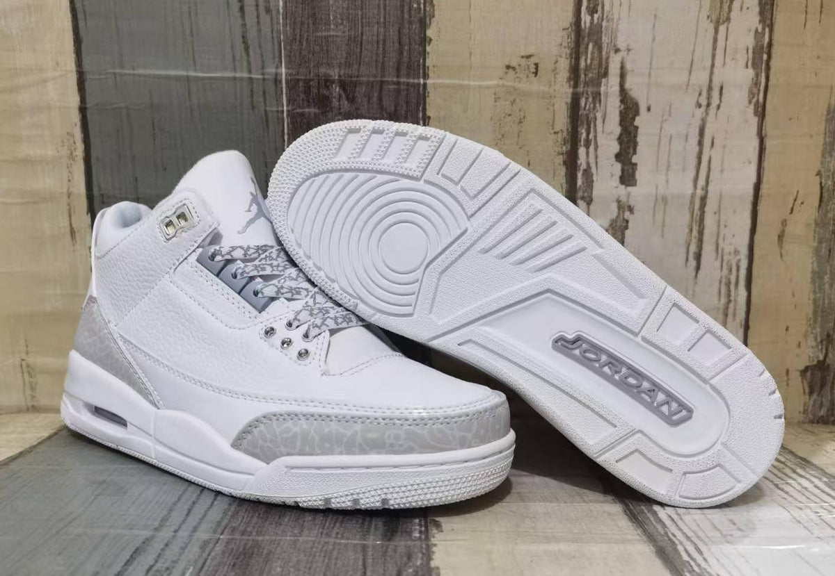 Air Jordan 3 Retro Pure White for Men & Women | Blank Canvas