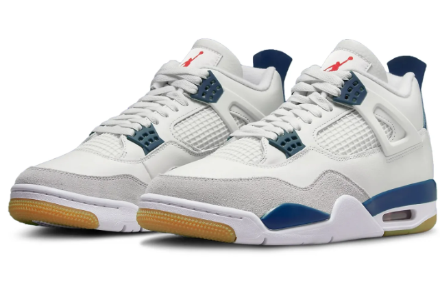 Nike SB x Air Jordan 4 White/Navy | Navy Junction