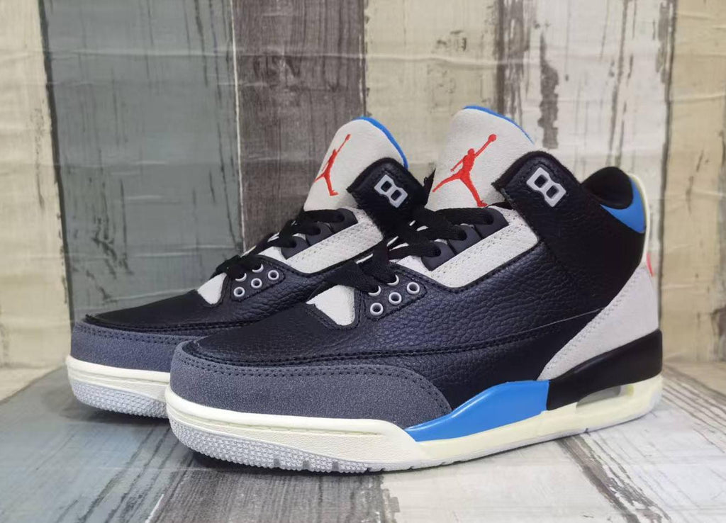 Air Jordan 3 Retro Men's Black-Blue-Red | Night Circuit